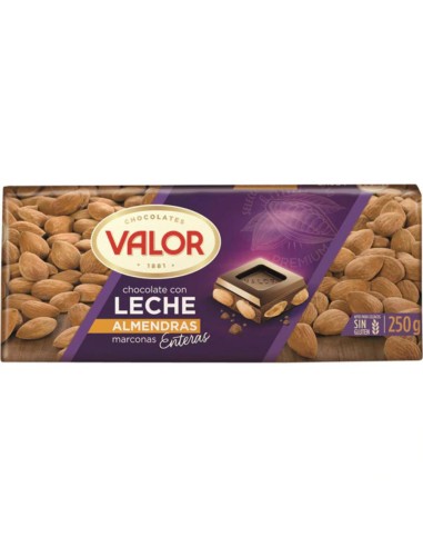 CHOCOLATE LECHE ALMENDRAS VALOR 250G