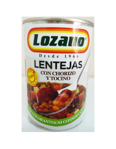 LENTEJAS LOZANO CHORIZO BOTE 500 GRS.