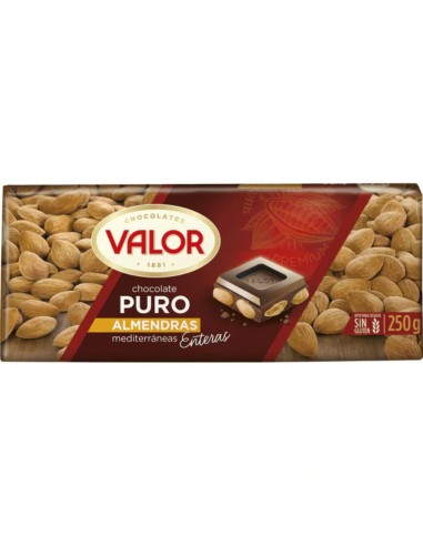 CHOCOLATE PURO ALMENDRAS VALOR 250G